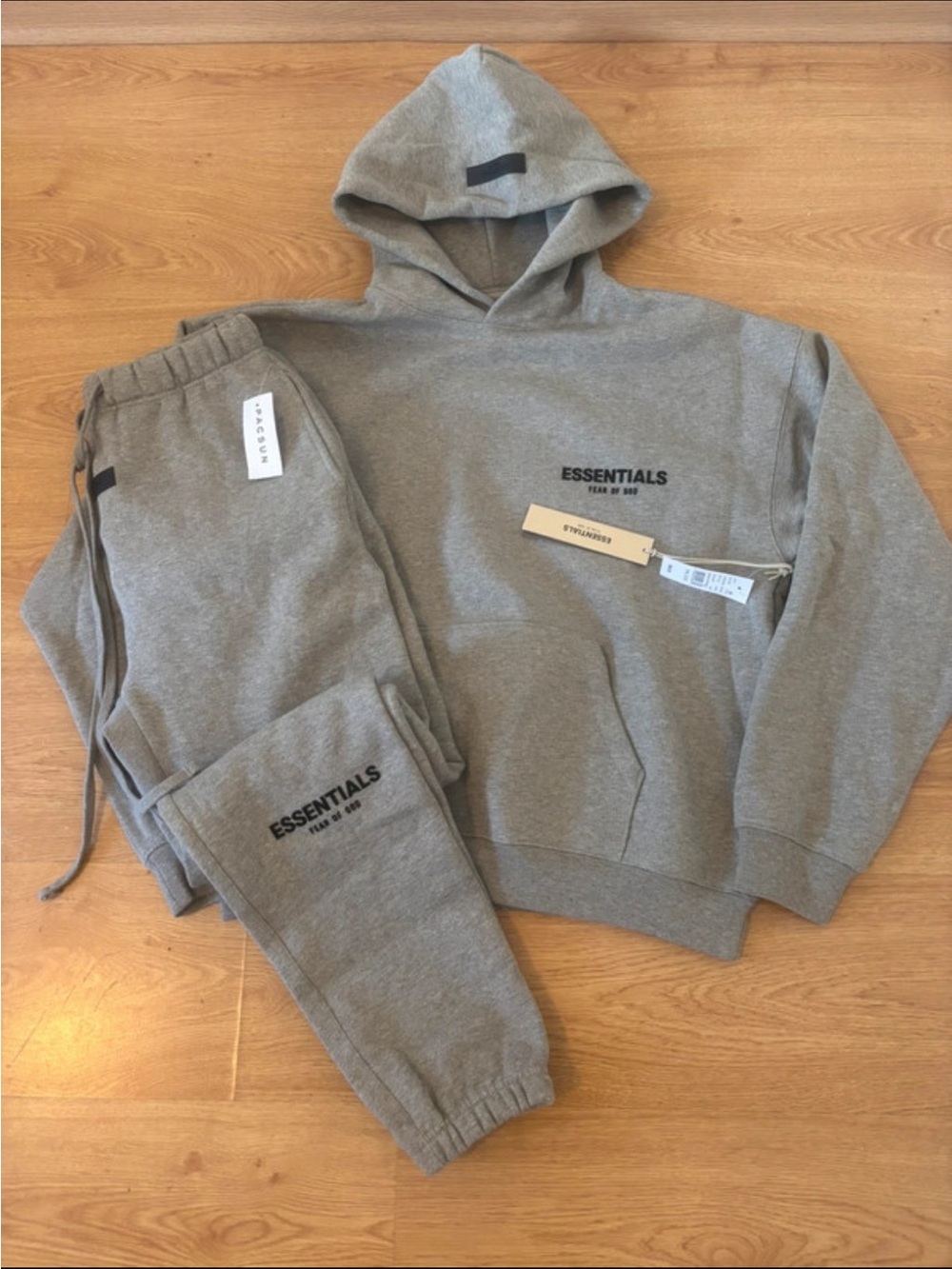 Essentials Grey Logo Hoodie & Sweatpants Set